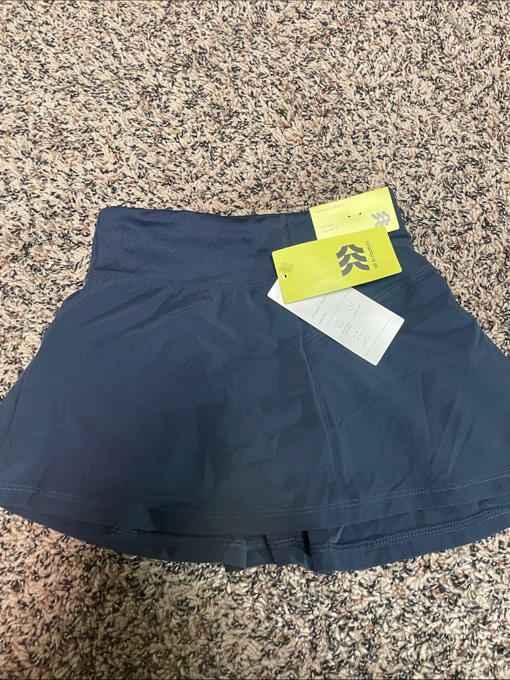 All In Motion Woven Active Skort Little Girls Size XS (4/5) Navy NWT